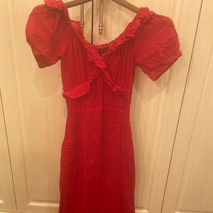 Reformation red short sleeve dress. Zipper in the back. Size 2. Great condition